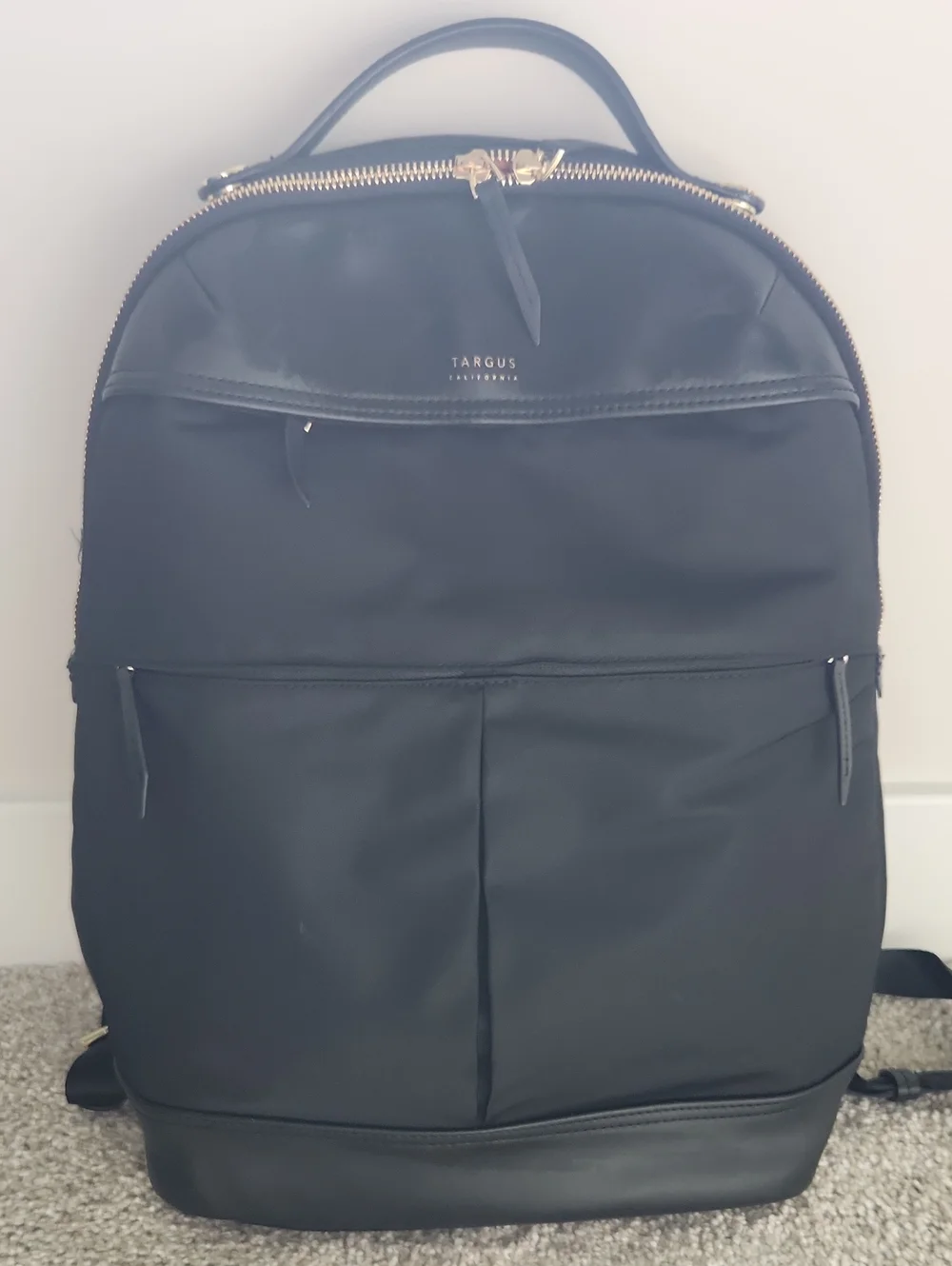 Targus Black Laptop Backpack with Gold Hardware